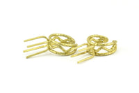 Claw Ring Settings - 2 Raw Brass 4 Claw Ring Blanks For Natural Stones E658