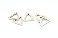 Gümüş Üçgen Charm - 6 Antik Gümüş Kaplama Pirinç Üçgen (19x2mm) D0016 H0640