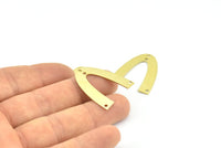 Brass Geometric Charm, 8 Raw Brass V Shaped Charms With 4 Holes, Pendants, Findings (28x24x0.70mm) B0240