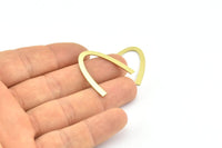 Brass Geometric Charm, 24 Raw Brass V Shaped Charms,Pendants, Findings (28x25x0.70mm) B0243