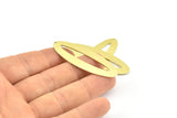 Brass Ellipse Charm, 6 Raw Brass Ellipse Shape Stamping Blank Charms With 1 Hole Earrings, Findings (53x18x0.70mm) B0258