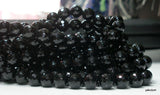 Black Onyx 10 Mm Disco Faceted Gemstone Beads Full Strand G62