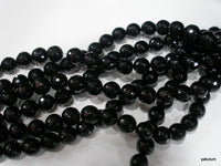 Black Onyx 10 Mm Disco Faceted Gemstone Beads Full Strand G62