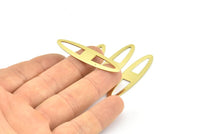 Brass Ellipse Charm, 12 Raw Brass Ellipse Shape Stamping Blank Charms, Earrings, Findings (47x12x0.70mm) B0262