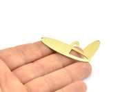 Brass Ellipse Charm, 12 Raw Brass Ellipse Shape Stamping Blank Charms With 1 Hole Earrings, Findings (47x12x0.70mm) B0267