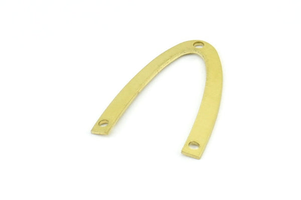 Brass Geometric Charm, 24 Raw Brass V Shaped Charms With 3 Holes Pendants, Findings (26x18x0.70mm) B0274
