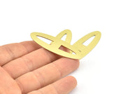 Brass Ellipse Charm, 6 Raw Brass Ellipse Shape Stamping Blank Charms, Earrings, Findings (53x18x0.70mm) B0269
