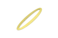 Brass Ellipse Charm, 12 Raw Brass Ellipse Shape Stamping Blank Charms, Earrings, Findings (47x12x0.70mm) B0272