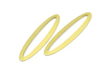 Brass Ellipse Charm, 12 Raw Brass Ellipse Shape Stamping Blank Charms, Earrings, Findings (47x12x0.70mm) B0272