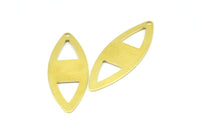 Brass Marquise Charm, 12 Raw Brass Marquise Stamping Blank Charms With 1 Hole Earrings, Findings (45x16x0.80mm) B0286