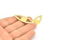 Brass Marquise Charm, 12 Raw Brass Marquise Stamping Blank Charms With 1 Hole Earrings, Findings (45x16x0.80mm) B0286
