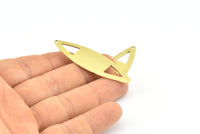 Brass Marquise Charm, 10 Raw Brass Marquise Shape Stamping Blank Charms With 1 Hole Earrings, Findings (55x16x0.80mm) B0285