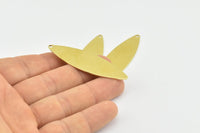 Brass Marquise Charm, 10 Raw Brass Marquise Shape Stamping Blank Charms With 1 Hole Earrings, Findings (55x16x0.80mm) B0282