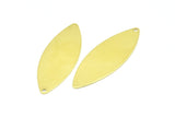 Brass Marquise Charm, 12 Raw Brass Marquise Shape Stamping Blank Charms With 1 Hole Earrings, Findings (45x16x0.80mm) B0281