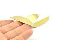Brass Marquise Charm, 8 Raw Brass Marquise Shape Stamping Blank Charms With 2 Holes Earrings, Findings (56x16x0.80mm) B0279