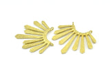 Brass Paddle Pendant, 2 Raw Brass Textured Paddle Pendants With 2 Loops, Earrings, Findings (33x37x1.5mm) BS 2430