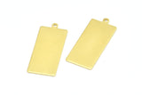 Brass Rectangle Pendant, 12 Raw Brass Rectangle Stamping Blank Pendants with 1 Loop, Charms, Earrings (33x14x0.80mm) B0315