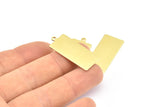 Brass Rectangle Pendant, 12 Raw Brass Rectangle Stamping Blank Pendants with 1 Loop, Charms, Earrings (33x14x0.80mm) B0315