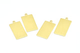 Brass Rectangle Pendant, 12 Raw Brass Rectangle Stamping Blank Pendants with 1 Loop, Charms, Earrings (28x14x0.80mm) B0316
