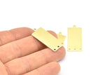 Brass Rectangle Pendant, 12 Raw Brass Rectangle Blank Pendants with 1 Loop and 3 Holes, Charms, Earrings (33x14x0.80mm) B0318