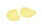 Wide Semi Circle, 12 Raw Brass Semi Circle Blanks With 2 Holes (32x25mm) B0290