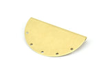 Raw Brass Pendant, 10 Raw Brass Semi Circle Pendants With 5 Holes (40x24mm) B0295