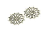 Silver Filigree Connector, 10 Antique Silver Plated Brass Filigree Connectors With 1 Hole, Charms, Findings (25mm) Brs 404 A0705