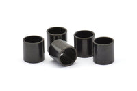 Black Tube Bead, 10 Oxidized Black Brass Industrial Tube Beads (10x10x1mm) A0668 S843