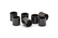 Black Tube Bead, 10 Oxidized Black Brass Industrial Tube Beads (10x10x1mm) A0668 S843