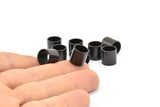 Black Tube Bead, 10 Oxidized Black Brass Industrial Tube Beads (10x10x1mm) A0668 S843