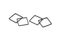Black Square Charm, 25 Oxidized Brass Black Square Connectors (16mm) Bs-1119 S840