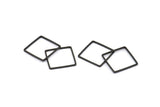 Black Square Charm, 25 Oxidized Brass Black Square Connectors (16mm) Bs-1119 S840