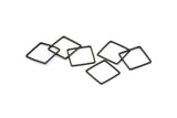 Black Square Charm, 25 Oxidized Brass Black Square Connectors (16mm) Bs-1119 S840