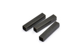 Black Square Tubes - 20 Oxidized Brass Square Shaped Tube Beads (20x4mm)  Brs 1402 A0715 S839