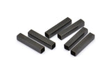 Black Square Tubes - 20 Oxidized Brass Square Shaped Tube Beads (20x4mm)  Brs 1402 A0715 S839