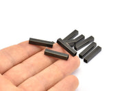Black Square Tubes - 20 Oxidized Brass Square Shaped Tube Beads (20x4mm)  Brs 1402 A0715 S839