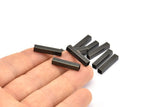 Black Square Tubes - 20 Oxidized Brass Square Shaped Tube Beads (20x4mm)  Brs 1402 A0715 S839