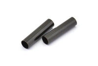 Black Tube Beads, 6 Oxidized Brass Black Tube Findings (29x7mm) R030 S838