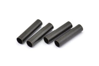 Black Tube Beads, 6 Oxidized Brass Black Tube Findings (29x7mm) R030 S838