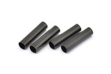 Black Tube Beads, 6 Oxidized Brass Black Tube Findings (29x7mm) R030 S838