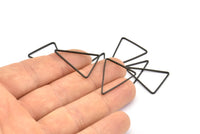 Black Triangle Charm, 24 Oxidized Brass Black Open Triangle Ring Charms (20x26x1mm) Bs 1026 S834