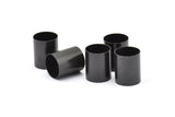 Black Tube Beads, 6 Oxidized Brass Black Industrial Tube Findings (16x13mm) R029 S836