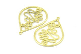 Brass Drop Earring, 2 Raw Brass Drop Earring Charms With 1 Loop, Pendants, Findings (42x30mm) V131