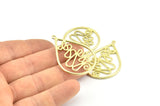Brass Drop Earring, 2 Raw Brass Drop Earring Charms With 1 Loop, Pendants, Findings (42x30mm) V131