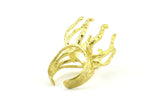 Claw Ring Settings - 1 Raw Brass 8 Claw Ring Blanks For Natural Stones V135
