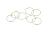 18mm Circle Connectors - 25 Silver Tone Circle Connectors (18x1x1mm) BS 1096 H0573