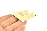 Raw Brass Pendant, 12 Raw Brass Rectangle Pendants (31x15x0.40mm) B0303