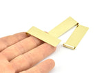 Raw Brass Pendant, 12 Raw Brass Rectangle Pendants (42x15x0.40mm) B0304