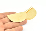 Raw Brass Pendant, 6 Raw Brass Semi Circle Pendants (52x33x0.40mm) B0305