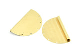 Raw Brass Pendant, 6 Raw Brass Semi Circle Pendants With 5 Holes (52x33x0.40mm) B0306